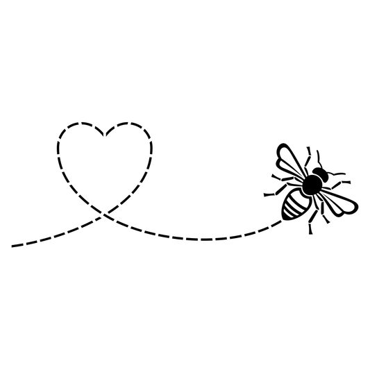 Flying bee with heart for creative cutting projects