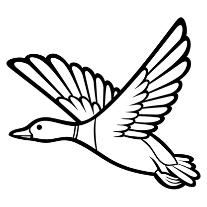 Elegant flying duck silhouette designed for cutting machines