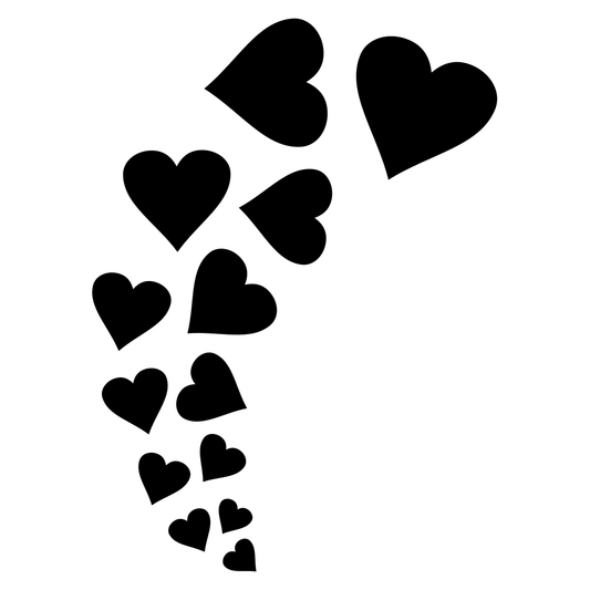 Flying hearts design for creative projects and crafts