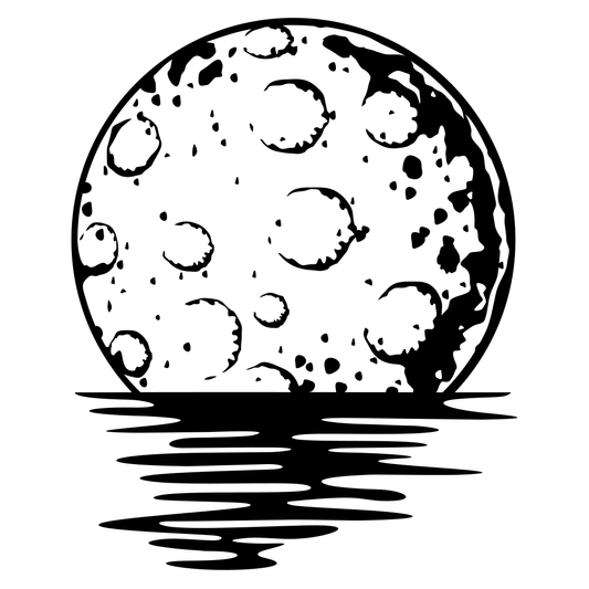 Creative design of a full moon reflecting on calm water