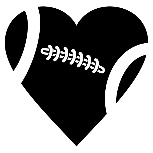 Heart design featuring a football for cutting machines