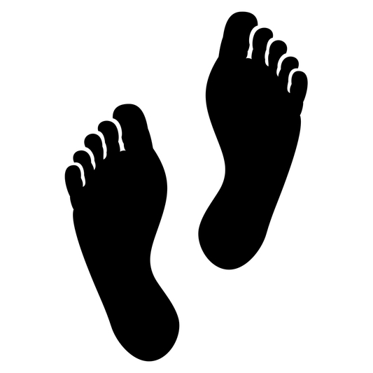 Elegant vector silhouette of bare feet for creative designs