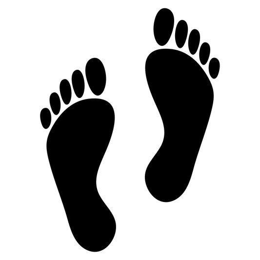 Creative black silhouette of footprints for crafting projects