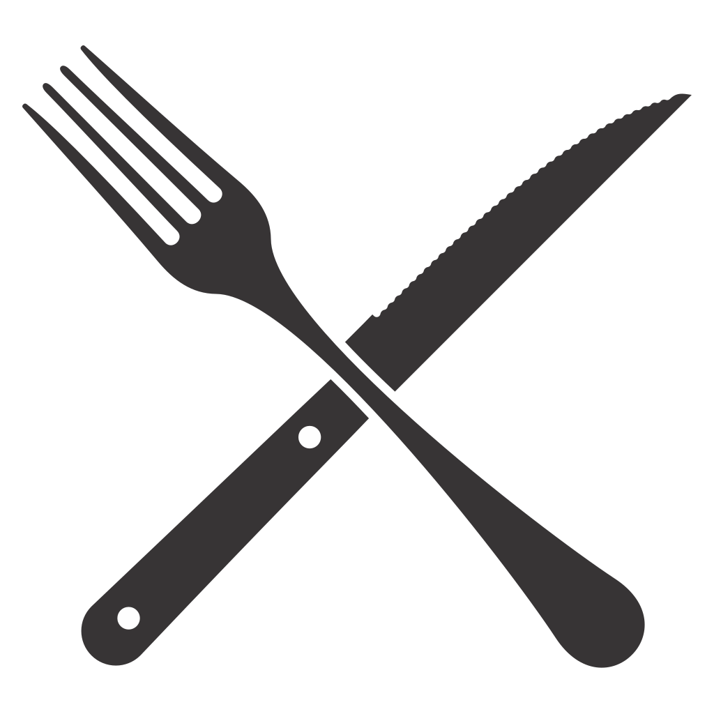 Fork and knife crossed design for creative cutting projects