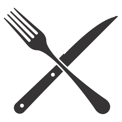 Fork and knife crossed design for creative cutting projects