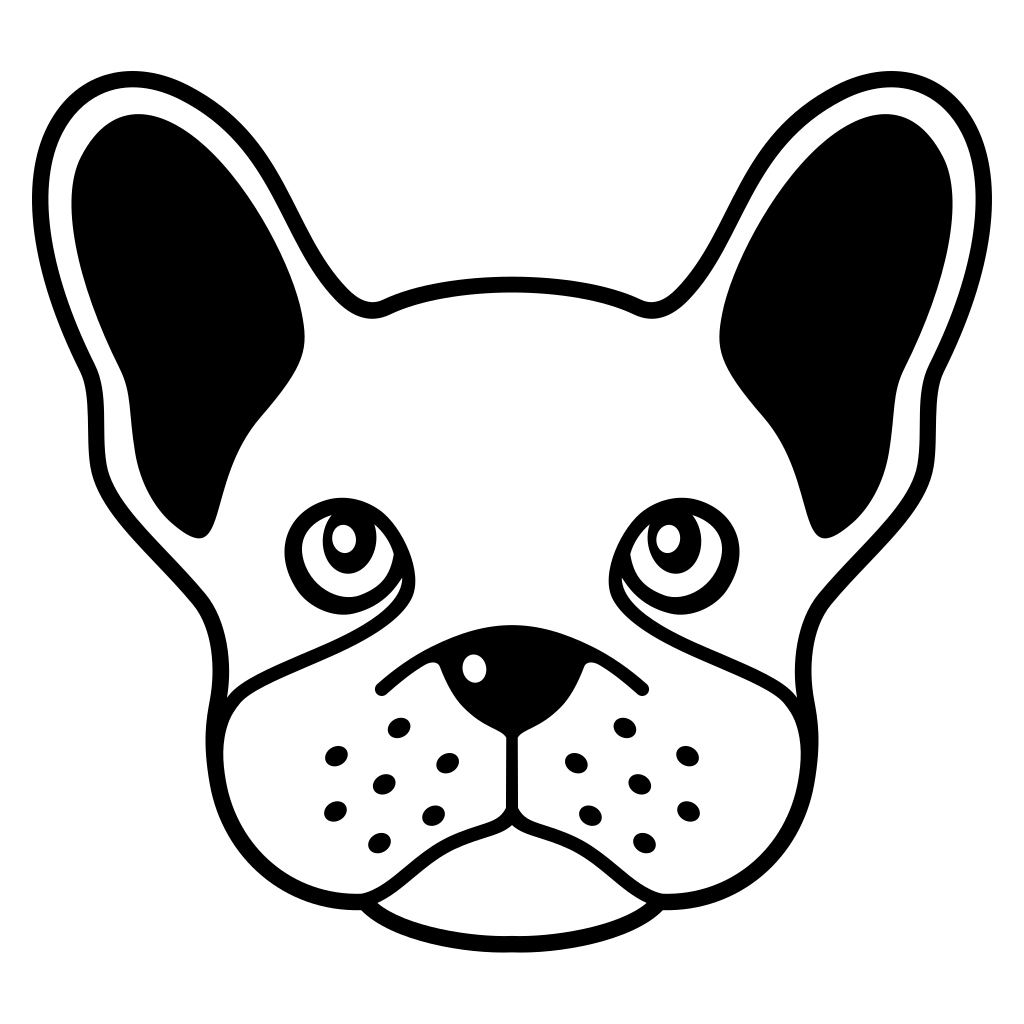 Creative French bulldog head vector design for cutting machines