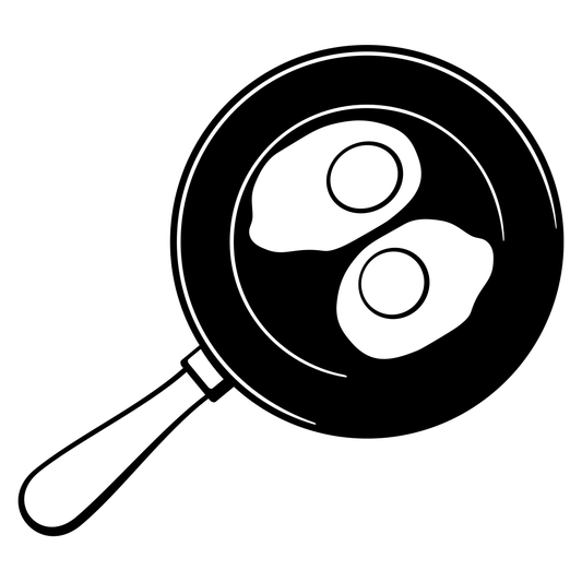 Delightful frying pan with sunny side up eggs ready for brunch
