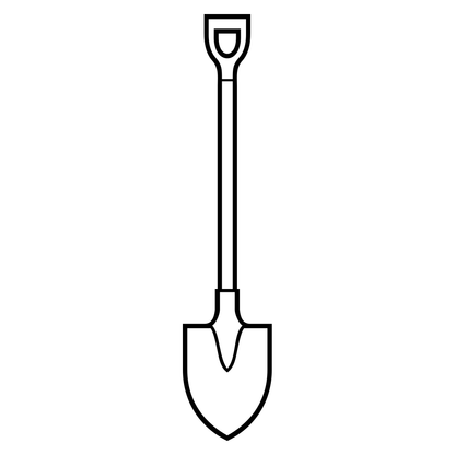Elegant black and white vector design of a garden spade