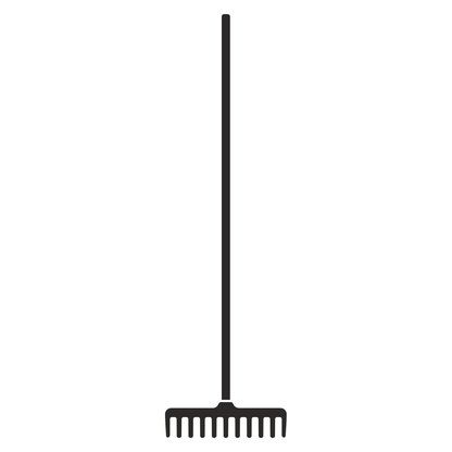 Simple vector graphic of a garden rake design for crafting