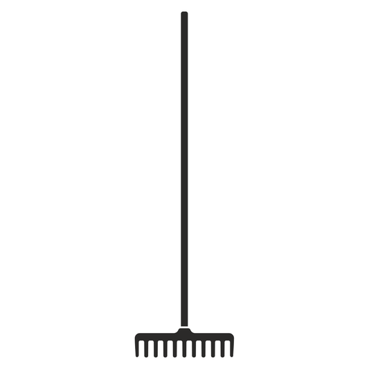 Simple vector graphic of a garden rake design for crafting