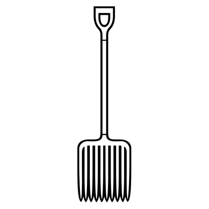 Elegant black and white gardening fork vector design for cutting