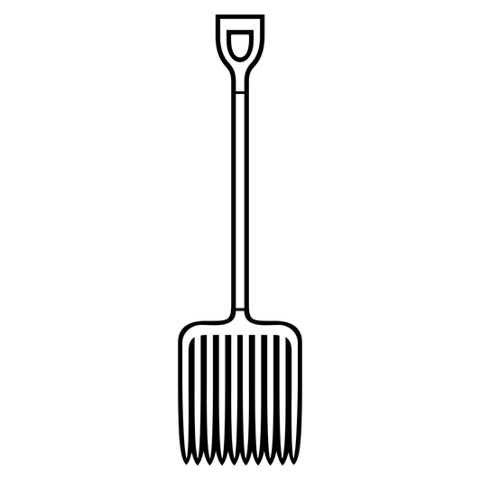 Elegant black and white gardening fork vector design for cutting