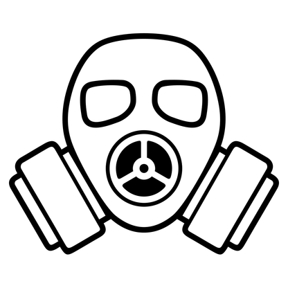 Intricate black and white gas mask vector for creative cutting