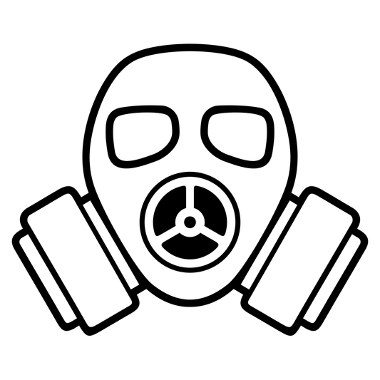 Intricate black and white gas mask vector for creative cutting