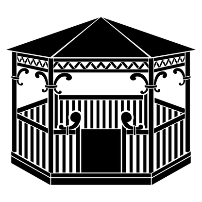 Elegant black gazebo silhouette for cutting machine designs