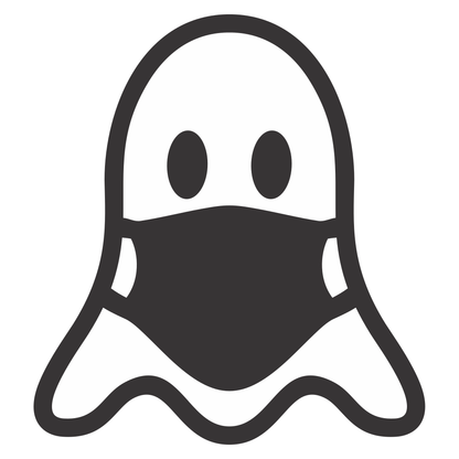 Playful ghost wearing a mask for Halloween crafting fun