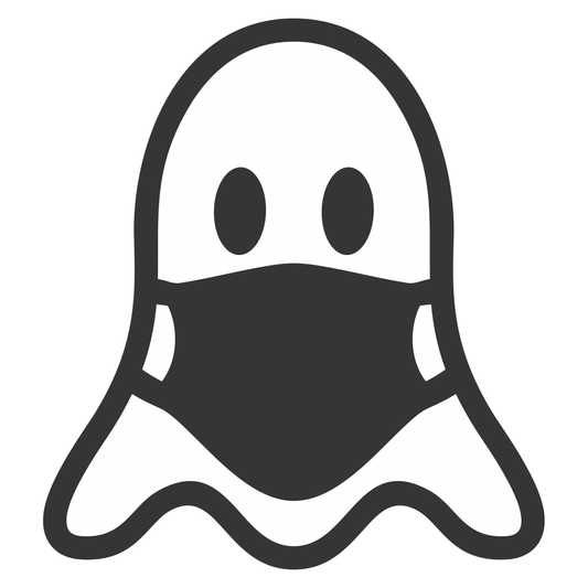 Playful ghost wearing a mask for Halloween crafting fun