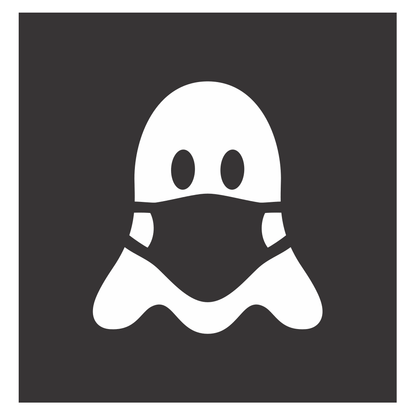 Playful ghost wearing a mask for creative crafting fun