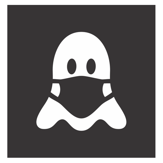 Playful ghost wearing a mask for creative crafting fun