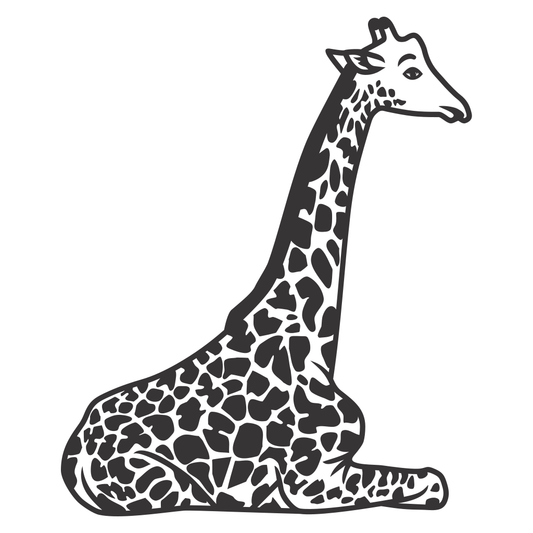 Creative vector design of a sitting giraffe for projects