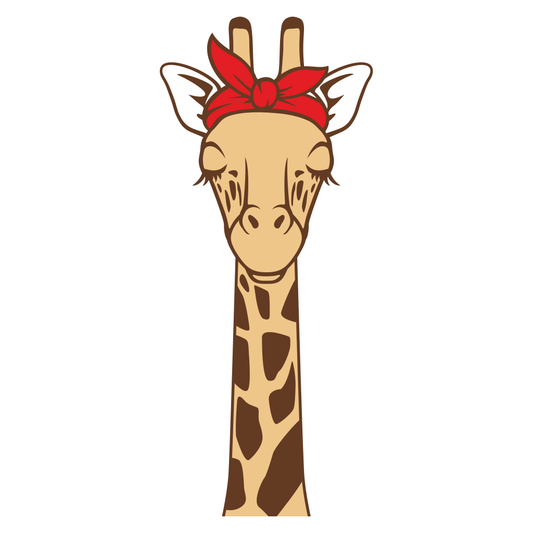 Stylish giraffe wearing a bandana perfect for crafting projects