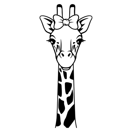 Charming giraffe design with a bow for crafting enthusiasts