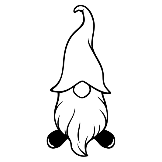 Creative black gnome design for cutting machines