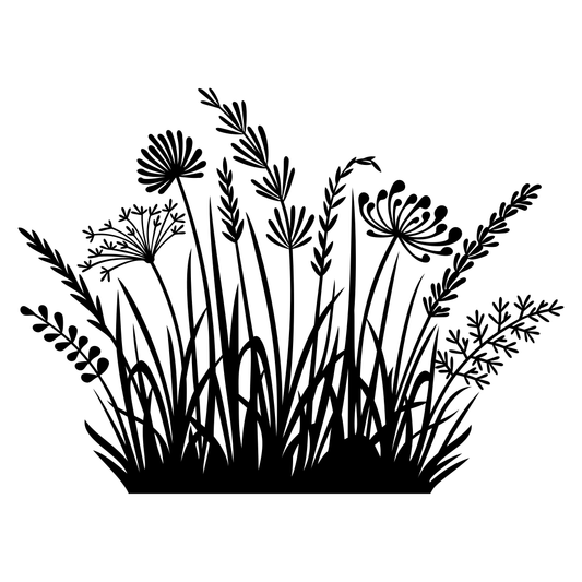 Create stunning designs with elegant grass and plant silhouettes