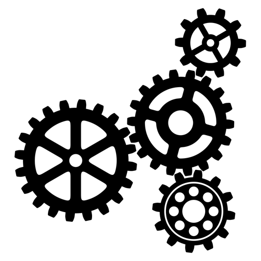 Creative vector design of interconnected gears for crafting