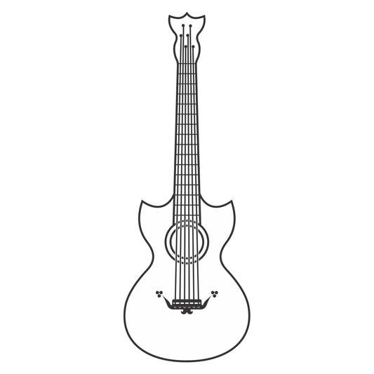 Elegant vector guitar design for creative cutting projects