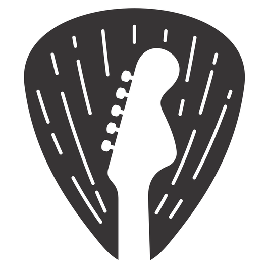 Rock n roll guitar pick design for cutting machines