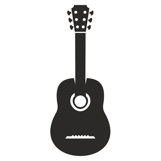 Elegant guitar silhouette design for cutting machines
