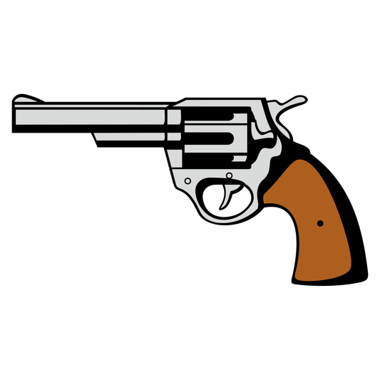 Stylish vector svg design of a revolver for cutting machines