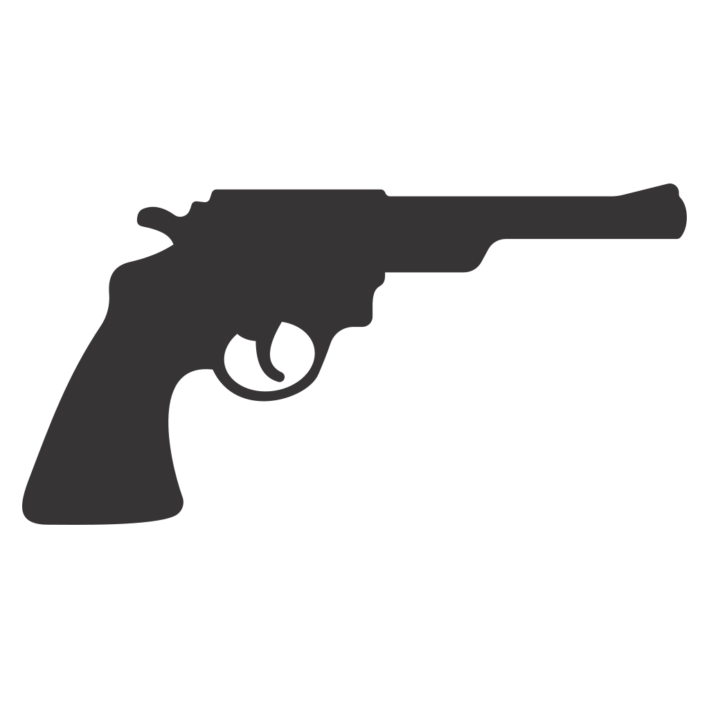 Silhouette of a vintage revolver for creative projects