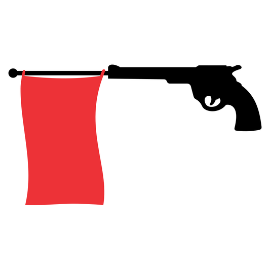 Vector design of a gun with a shooting flag for crafting