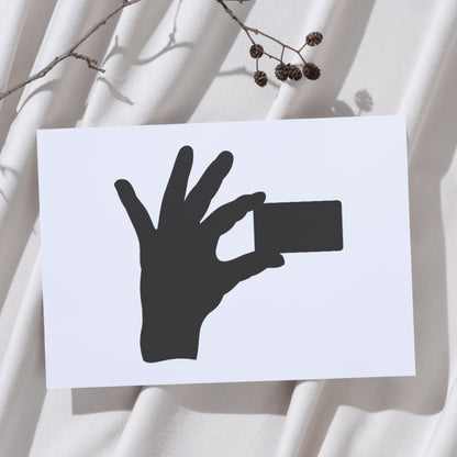 Creative hand with card design for crafting projects