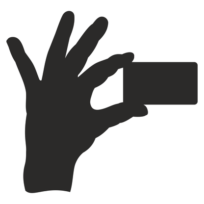 Creative hand with card design for crafting projects