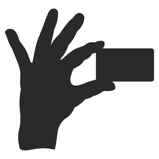 Creative hand with card design for crafting projects