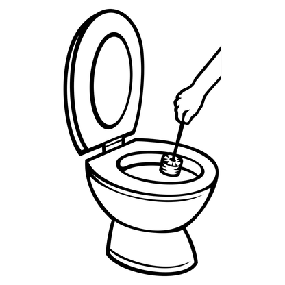 Effortlessly cleaning a toilet bowl with a plunger tool