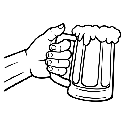 Cheers with a frothy beer mug in a joyful celebration