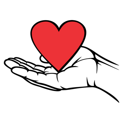 Hand holding a heart design for creative projects