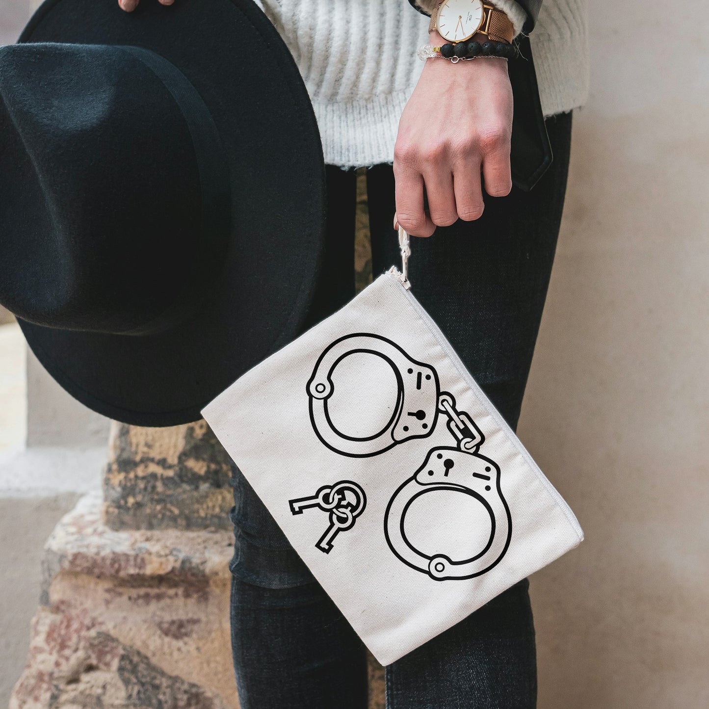 Creative vector design of handcuffs and key for cutting machines