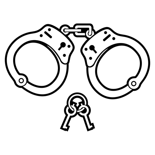 Creative vector design of handcuffs and key for cutting machines