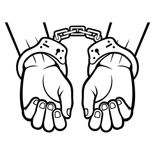 Hands in handcuffs vector design for creative projects