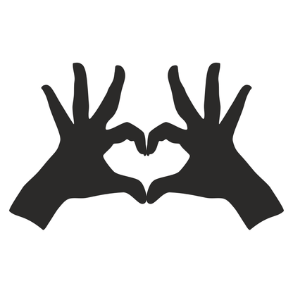 Creative heart shape formed by hands for crafting designs