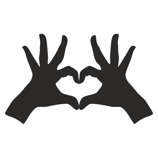 Creative heart shape formed by hands for crafting designs