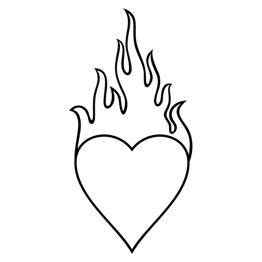 Heart and flame design for creative cutting projects