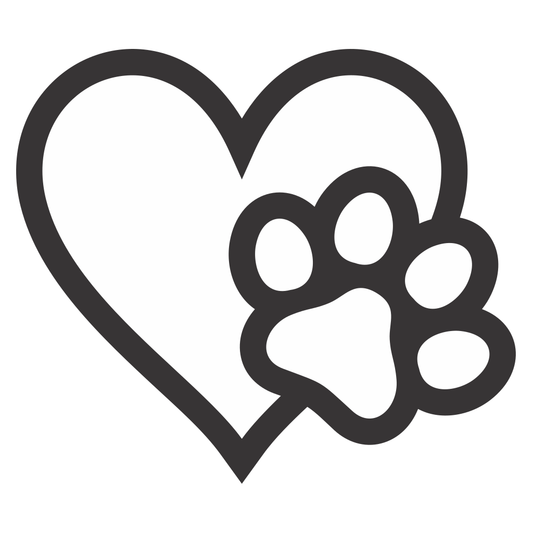 Creative heart and paw vector design for cutting machines