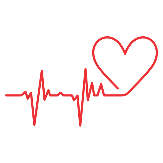 Heartbeat pattern intertwined with a heart design for crafting