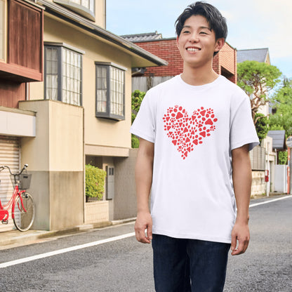 Heart-shaped design featuring dog paw prints for crafting